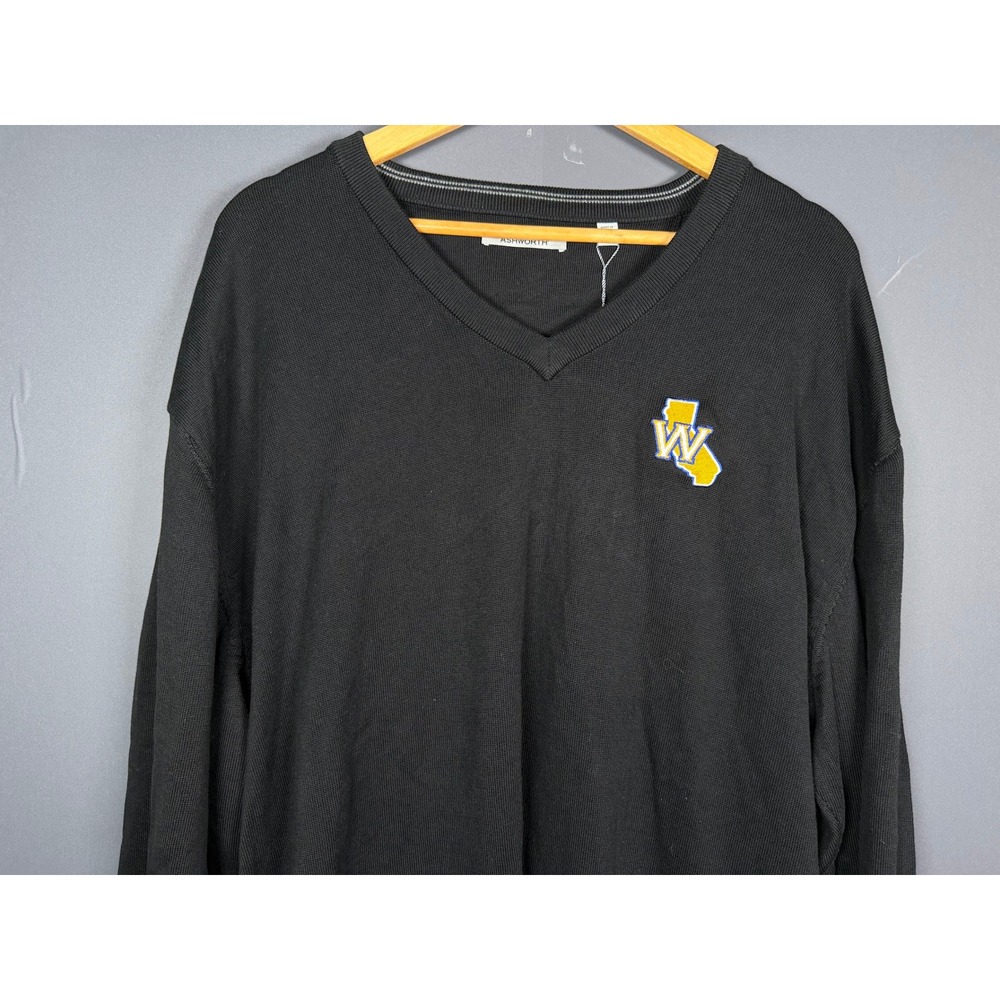 NWT Golden State Warrioirs Ashworth Mens XXL 2XL Black Pima Cotton Golf Sweater